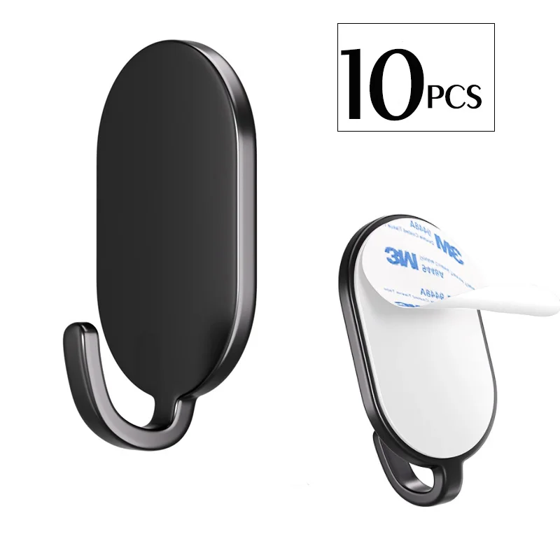 

10 шт./набор, самоклеящиеся настенные крючки из нержавеющей стали