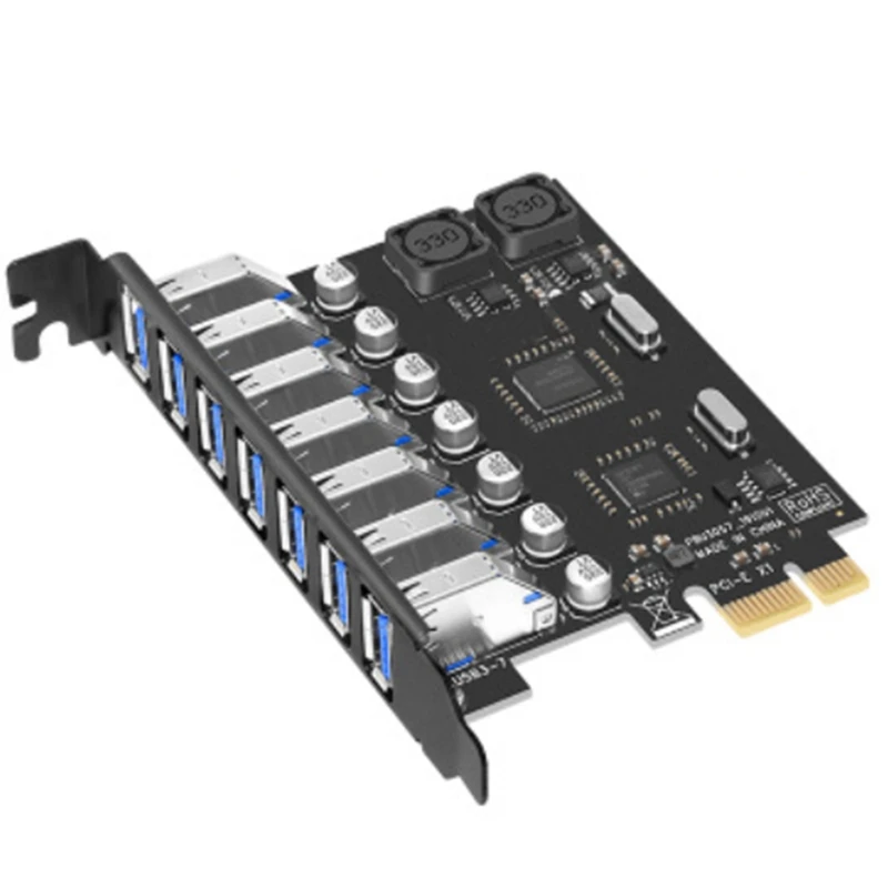 

2X USB 3.0 PCI Express Adapter PCI E To 7 Ports USB 3 Expansion Adapter Card USB3 Pcie PCI-E X1 Controller Converter