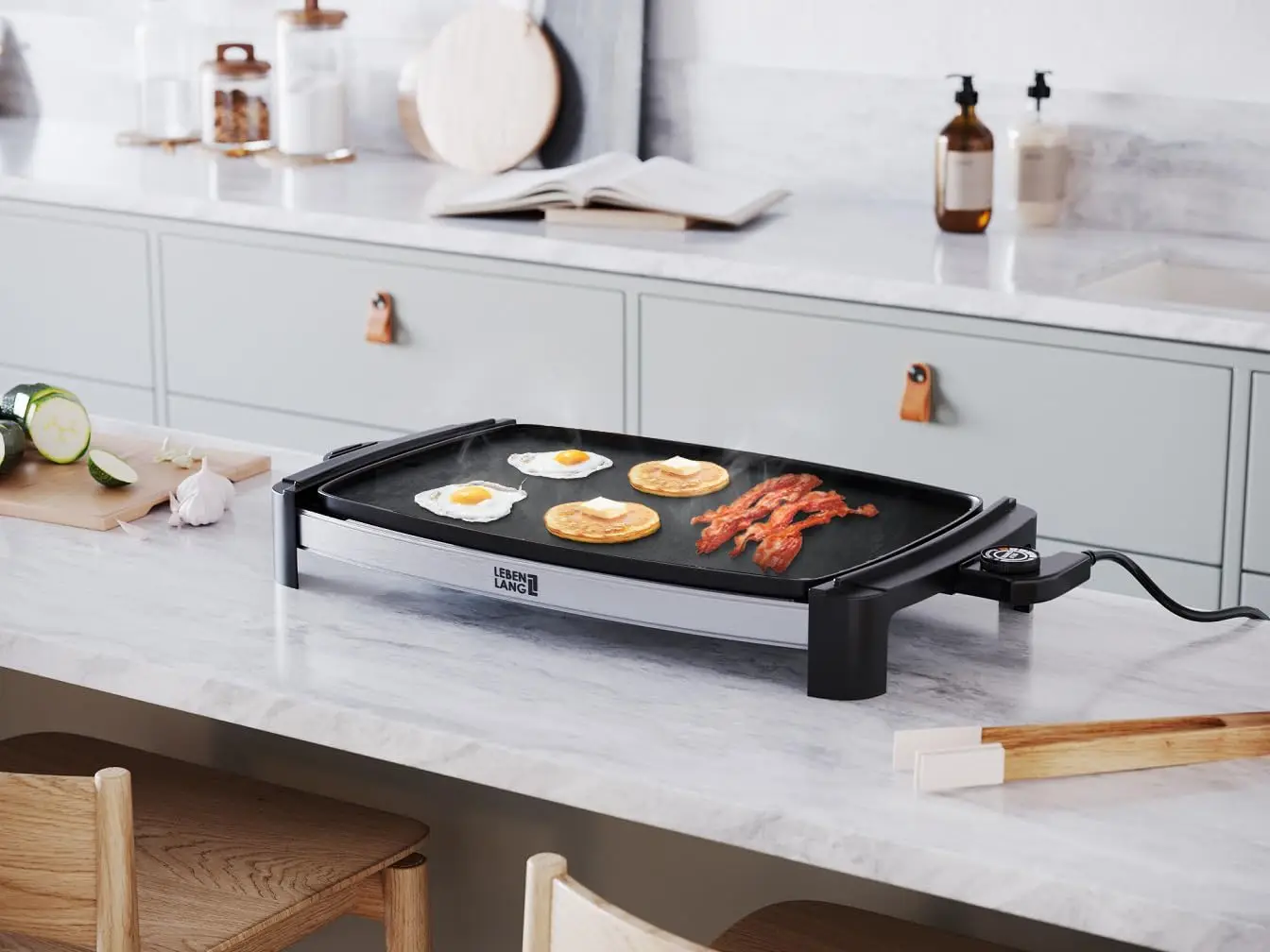 barbecue with 1500 Watt | Electric barbecue 4-8 persons | Portable XXL barbecue griddle for indoor use | Tepaniaky tabl 2