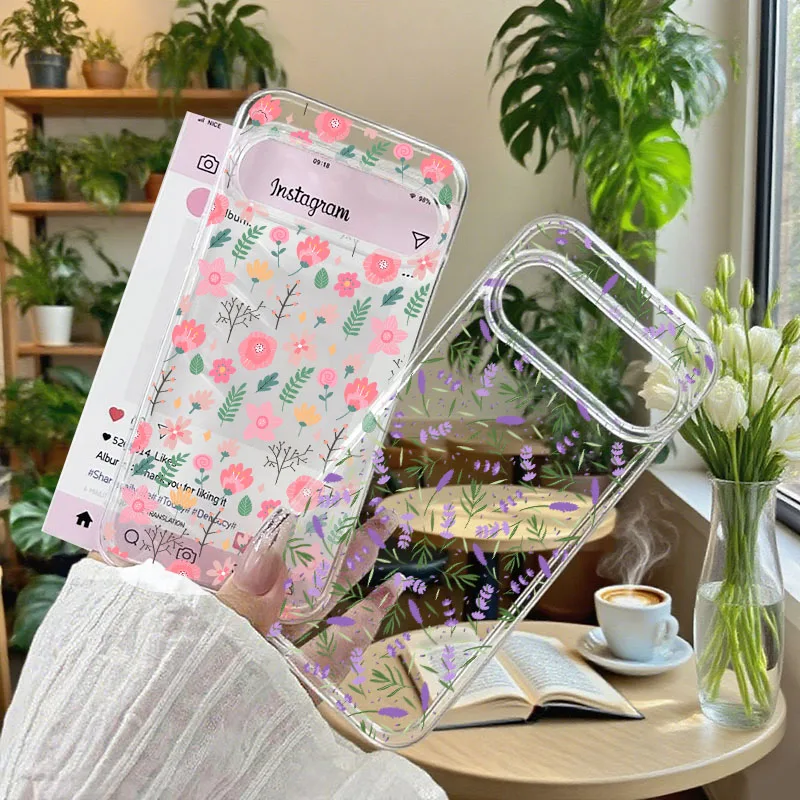 Little Fresh Pink Flowers Transparent Phone Case