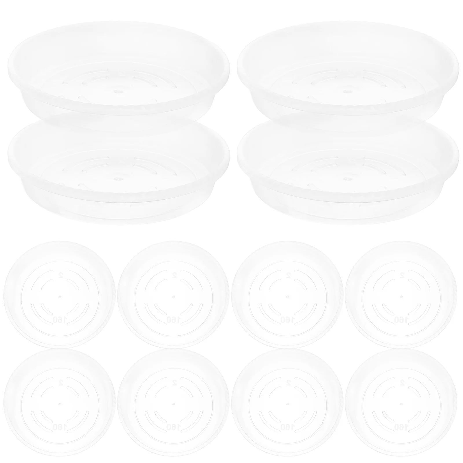 

20 Pcs Plant Transparent Flowerpot Tray Potted Container Pp Round Planter Saucers