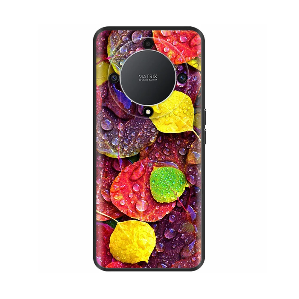 Elegant Floral Silicone Case for Honor X9a - 6.67 Protective Phone Cover