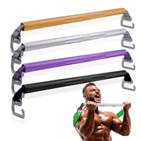 Colorful Resistance Bands Exercise Metal Bar Portable Heavy Duty Large Hook Squat Deadlift Workout Home Gym Fitness Equipment