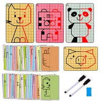 Kids Lattice Symmetrical Drawing Graphics Puzzle Toys Creative Concentration Train Tracing Painting Cards Children Teaching Aids 1