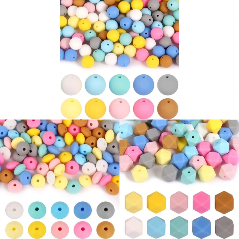 

Girls Silicone Beads for Keychain Making DIY Friendship Necklace Bracelet Crafts for Pacifier Clips ID-Badge Holder Dropship