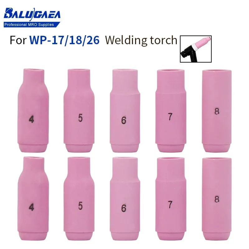

Welding Tool Kit Alumina Nozzle For WP-17/18/26 Welding Torch #4 #5 #6 #7 #8 Nozzle Tips Weling Torch Accessories 10pcs/set