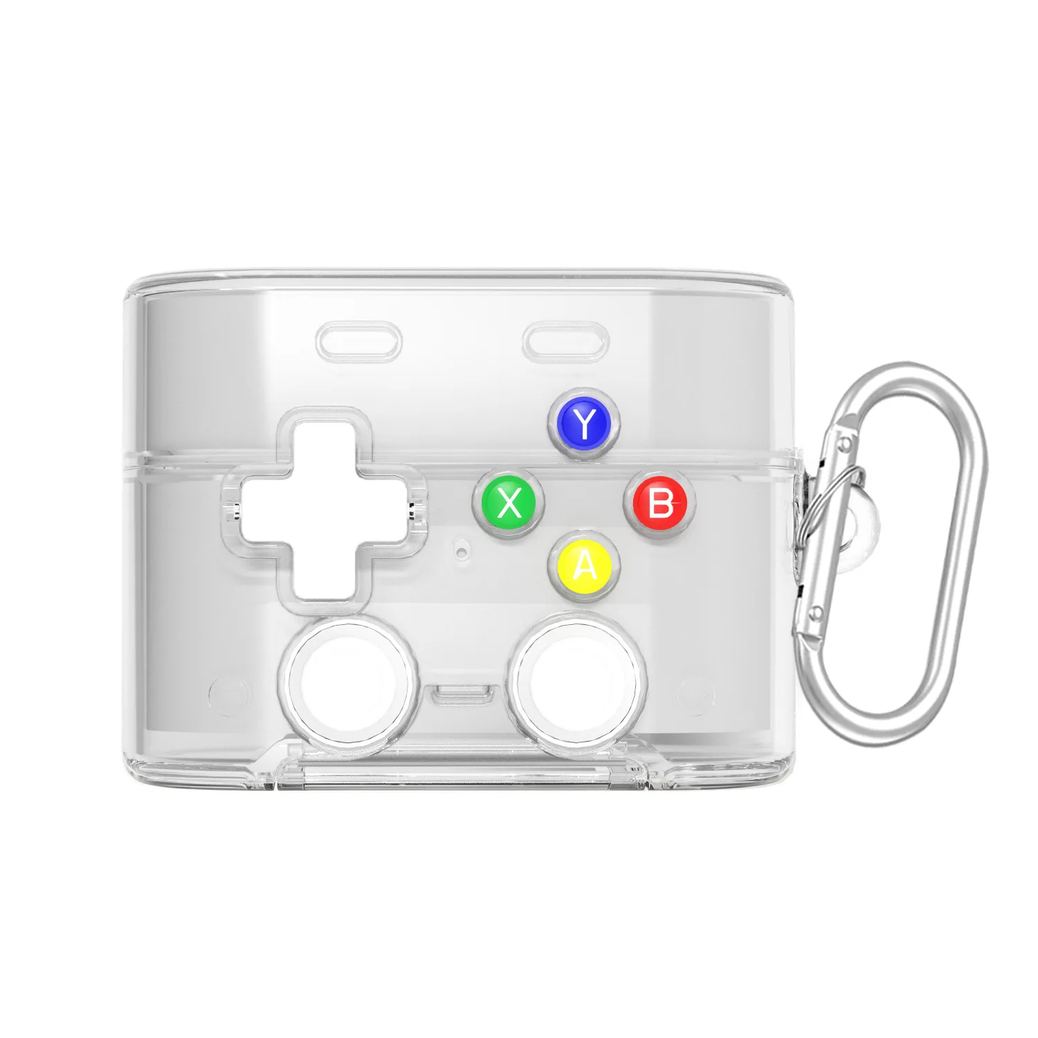 Enhanced Retro Game Controller-Inspired Earphone Case with Cleaning Pen Kit - Shockproof Hard Protective Cover & Metal Chain
