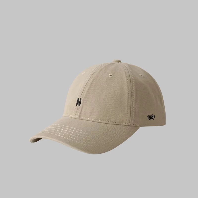 N-Buchstaben bestickte Entenschnabelkappe für Sonnenschutz und kleines Gesicht, vielseitige Soft-Top-Baseballkappe für Männer und Frauen – Detail 10