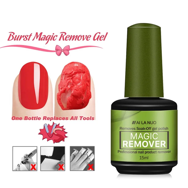 

Magic Remover Gel Nail Polish 3-5 Mins Fast Remover Manicure Degreaser 15ml Soak Off UV LED Burst Removal Cleaner Nail Art Tool