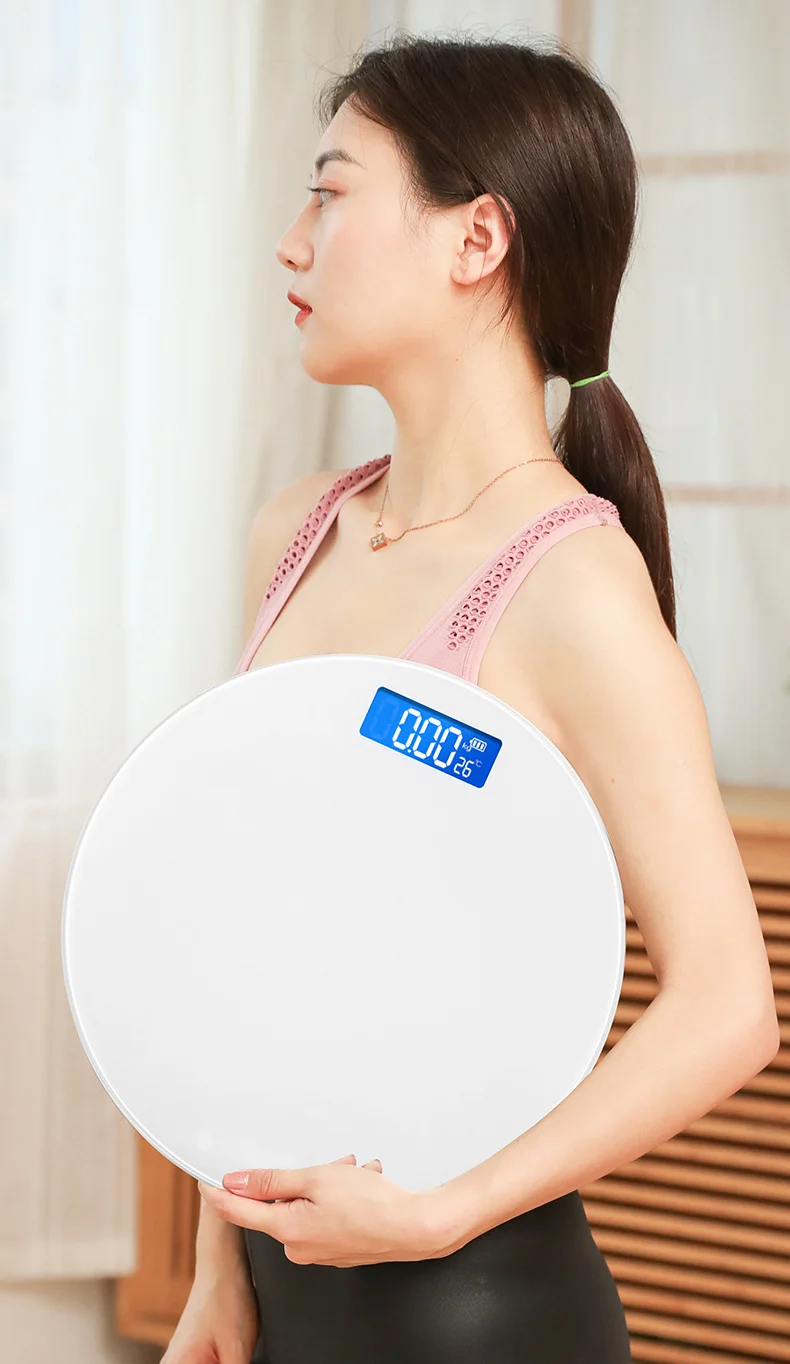 Description Picture 4 of itemHousehold Adult Electronic Human Body Weight Scale Round Solid Color Health Scale Body Fat Scale Accurate High-end Weight Scale