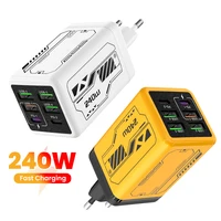 6 Ports USB C Charger Quick Charge 3.0 Type C USB Phone Chargers Fast Charging Adapter For iPhone 15 14 Samsung Xiaomi Huawe