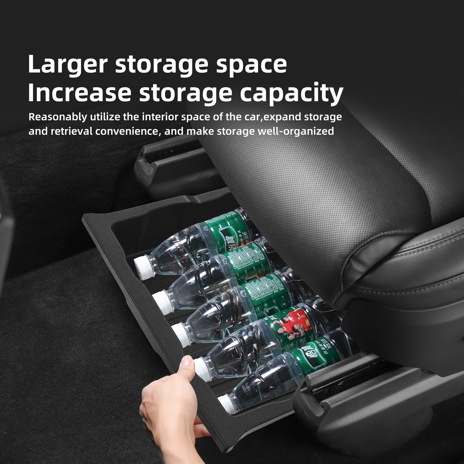 For Tesla Model Y Under Seat Storage Box Car Interior Accessories Drawer Type Organizer Model X Storage Lower Box Case 2023-2024