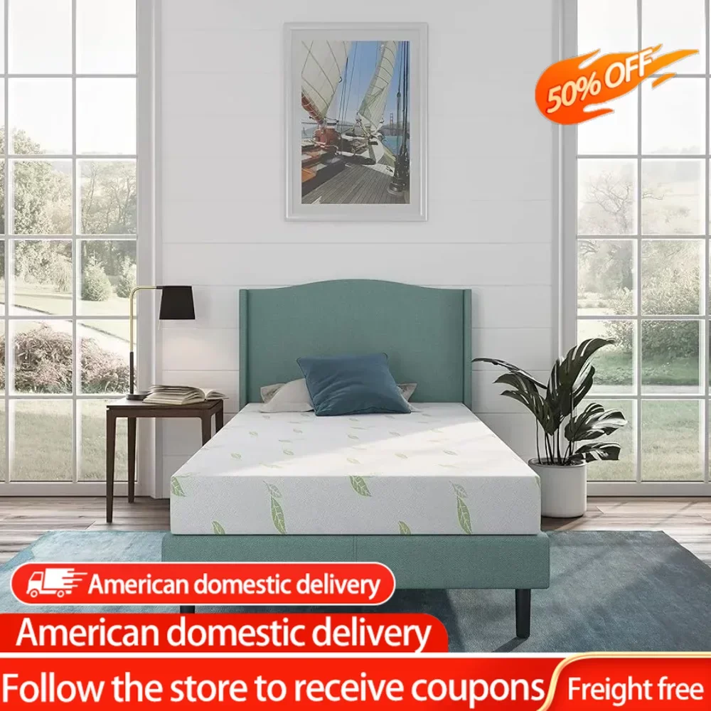 

Twin Size Mattress Bed in a Box 6 Inch Anula Green Tea Infused Memory Foam Mattress Freight free
