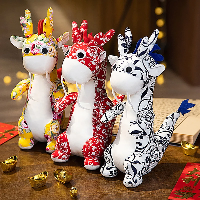 

Soft Dragon Toy 2024 Dragon Mascot Plush Doll Festive Chinese Zodiac Stuffed for Home Decoration New Year Gift Dragon Plush Doll