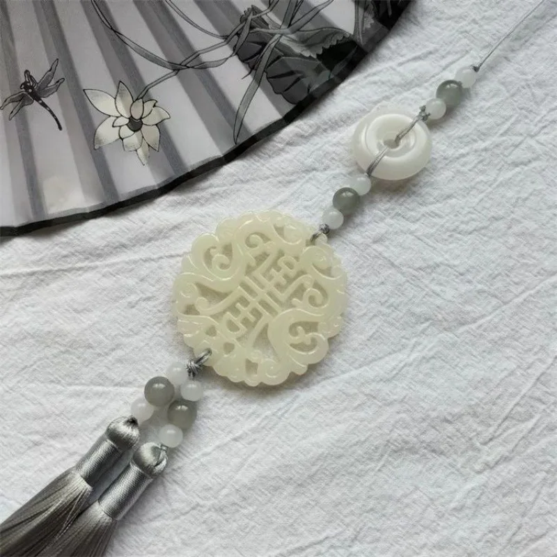 Antique Hanfu Accessories Waist Wear Chinese Costume Belt Jade fringe Pendant Gift Men Women Theatrical performance Waist Decor