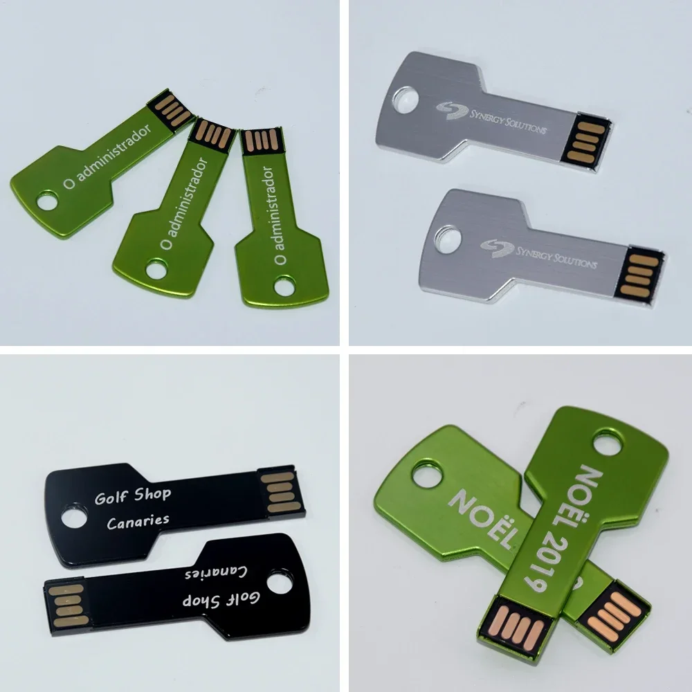 커스텀 브랜드 메탈 키 USB 플래시 드라이브 2.0, 방수 펜드라이브, 메모리 스틱 선물, 무료 로고, 4GB, 8GB, 16GB, 32GB, 64GB, 로트당 100 개