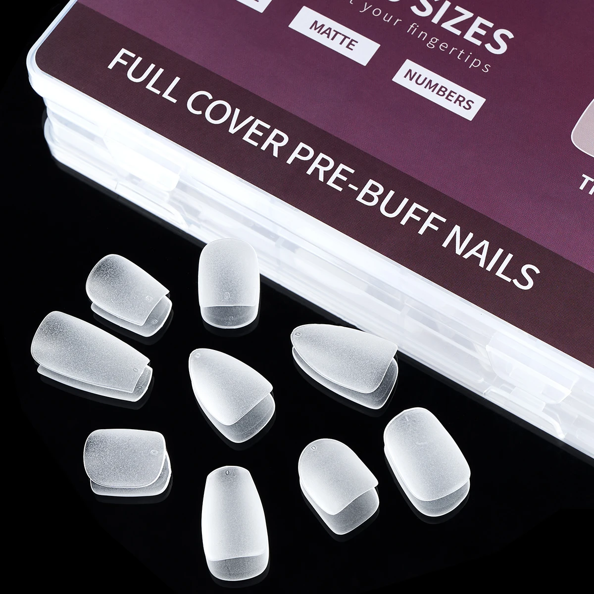 Soft Gel Almond Matte Nail Tips Full Cover Artificial Nails Set_voghion.com