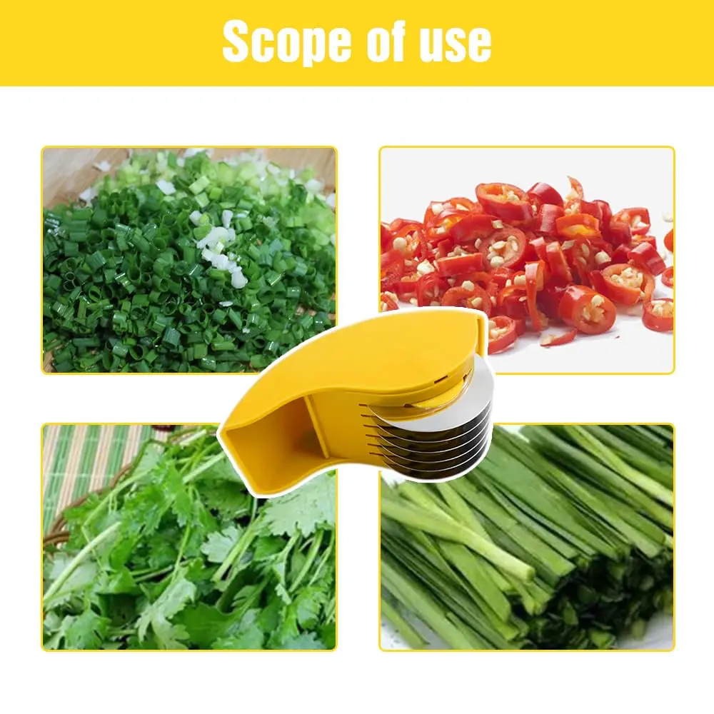 Herb Roller Mincer Manual Hand Scallion Chive Mint Cutter with 6 Stainless Steel Blade Kitchen Vegetable Chop Vegetable Cutter