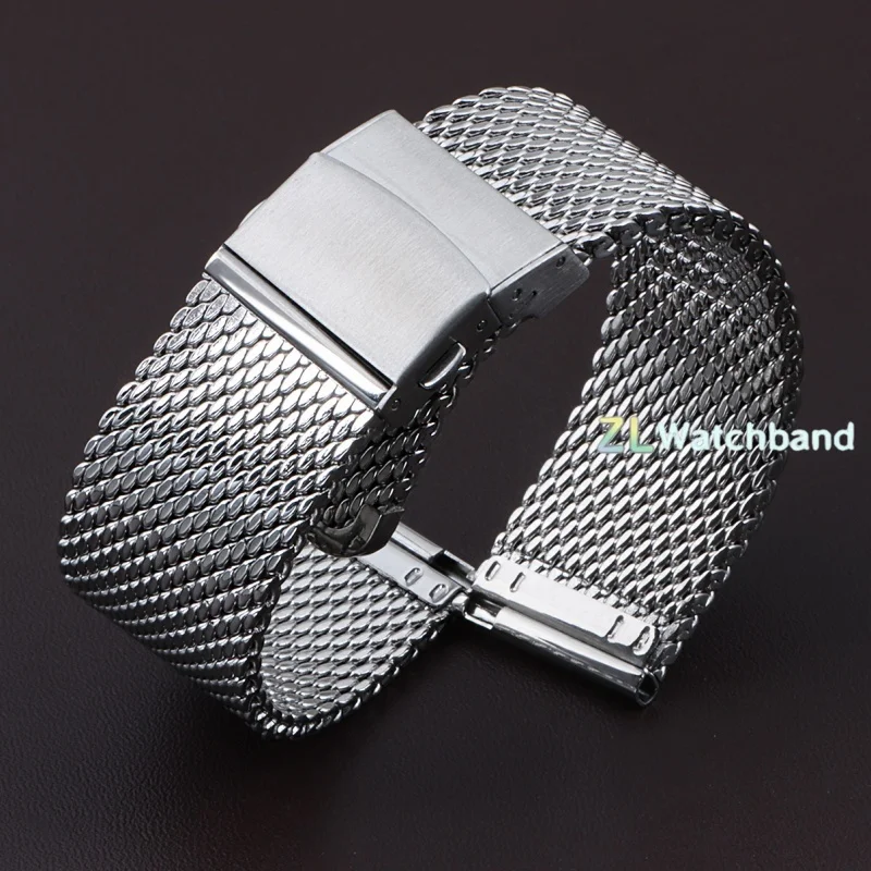 Milanese Mesh Stainless Steel Watch Band, Adjustable 18mm-22mm