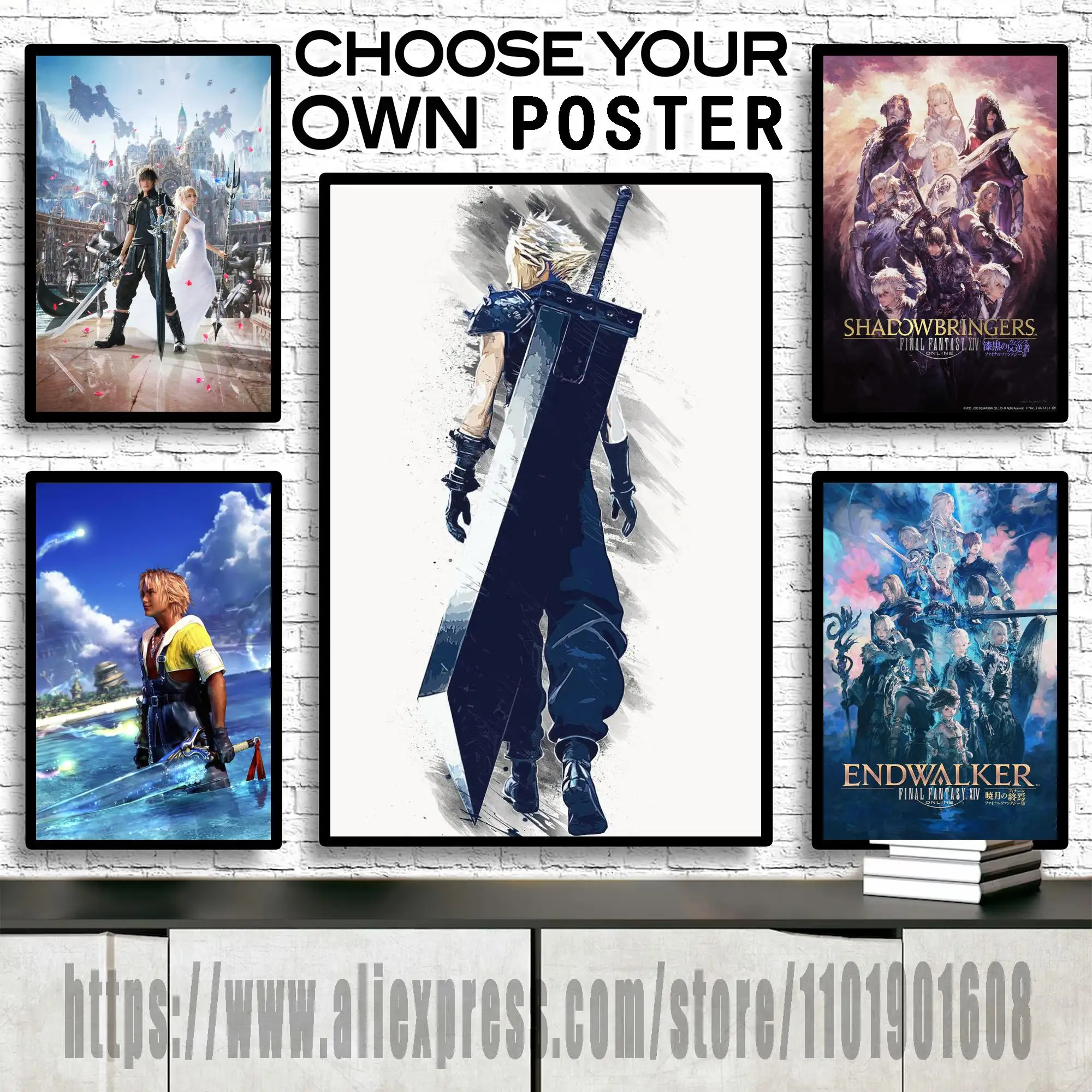 

Classic Final Fantasy VII XIV Remake Game Canvas Art and Wall Art Poster Picture Print Modern Family bedroom Decor Posters