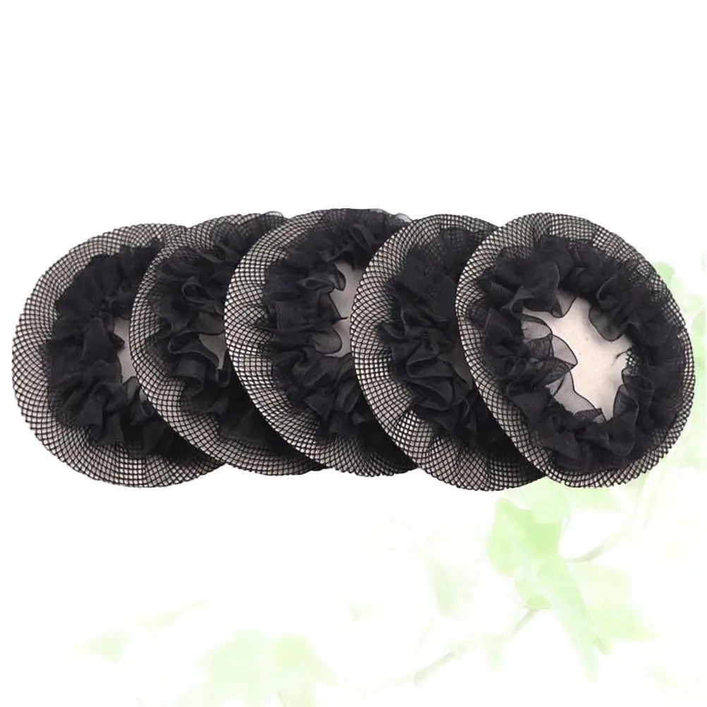 5Pcs Hair Bun Covers Professional Ballet Nets for Black Women Dancing Set Lightweight Breathable Reusable Longtime Use