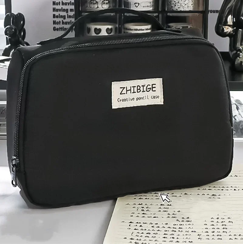 아름다운 캔버스 다기능 연필 케이스, 9 레이어 대용량, 학용품 및 문구