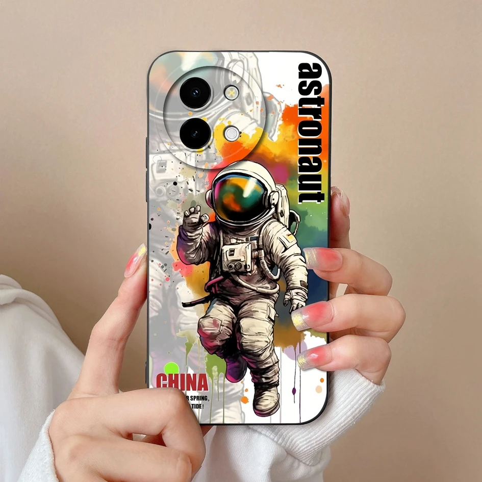 Stylish Painted Anti-Slip Liquid Silicone Phone Case