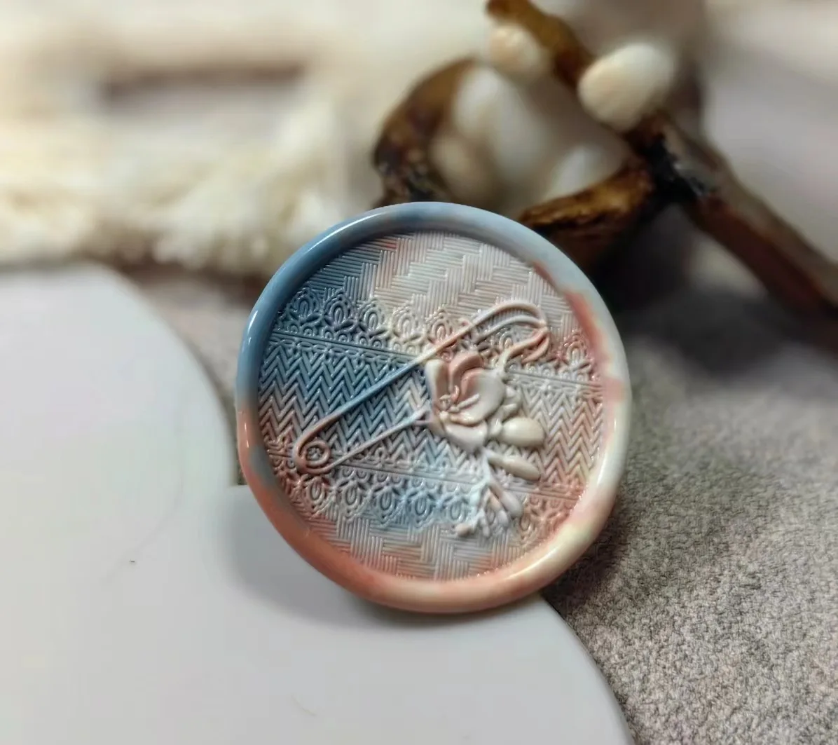 New Personalized Pin Wax Seal Stamp Copper Head Multi-Layer Relief Metal Seal Carved Brass Head Envelope Craft Gift Decoration
