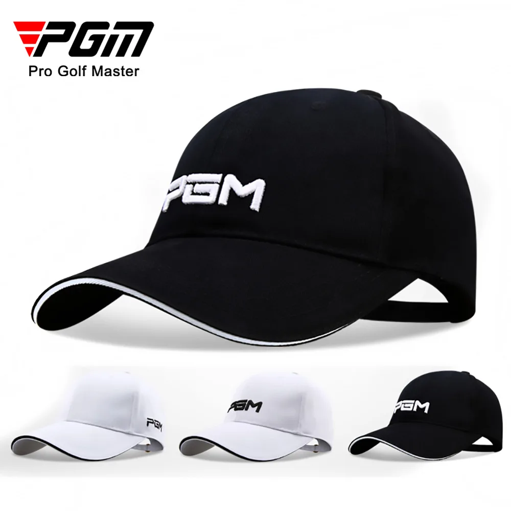 PGM Golf Caps Adjustable Hats Outdoor Sport Cycling Hiking Cap For Men Women Windproof Travel Cotton Cap Black White Hat MZ018 Golf Caps