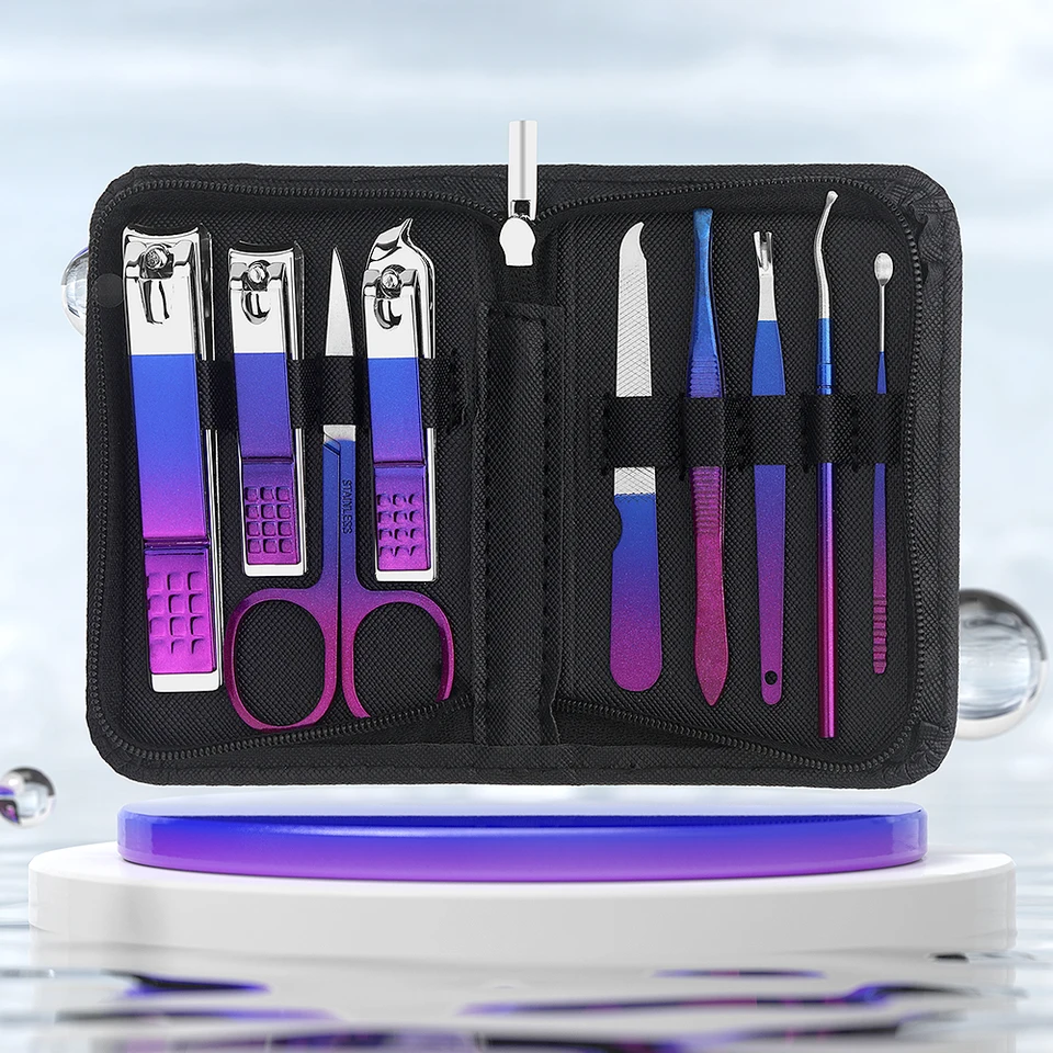 Gradient Color Nail Clippers Grooming Tool Set