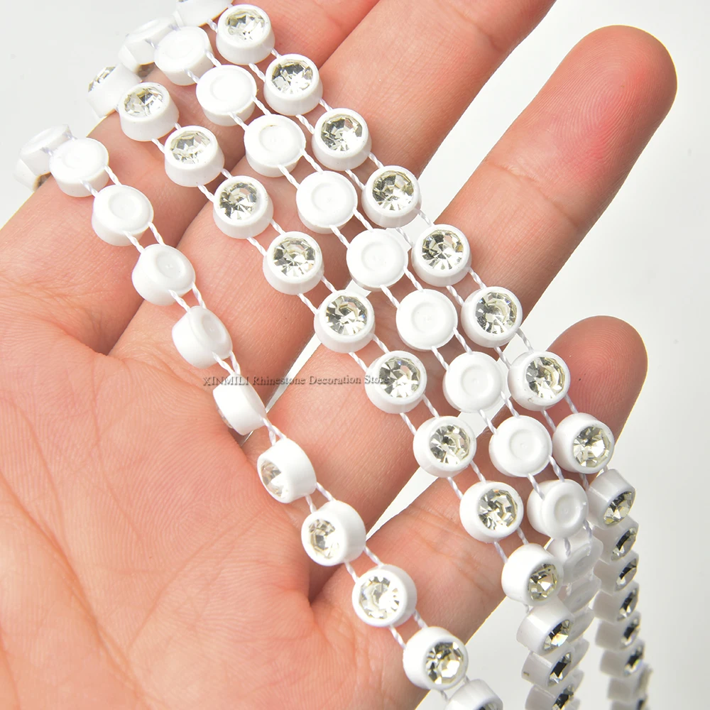 1 Yard Zilveren Strass Lint Kristal Naaiwerk DIY Ambachten 6 Rijen 12mm kopen vanaf een prijs van 5.3