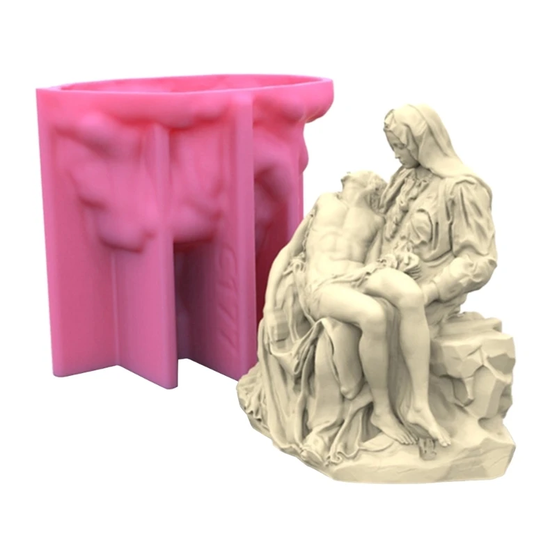 MXME Pieta Silicone Stand Ornaments Resin Mould Resin Statue Mold Making Mold