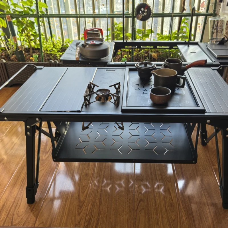 Description Picture 5 of itemIGT Table 2 Unit Black Lower Rack Aluminum Alloy Shallow Hanger Camping 2 Unit Storage Rack Cold Camping IGT Table Accessories