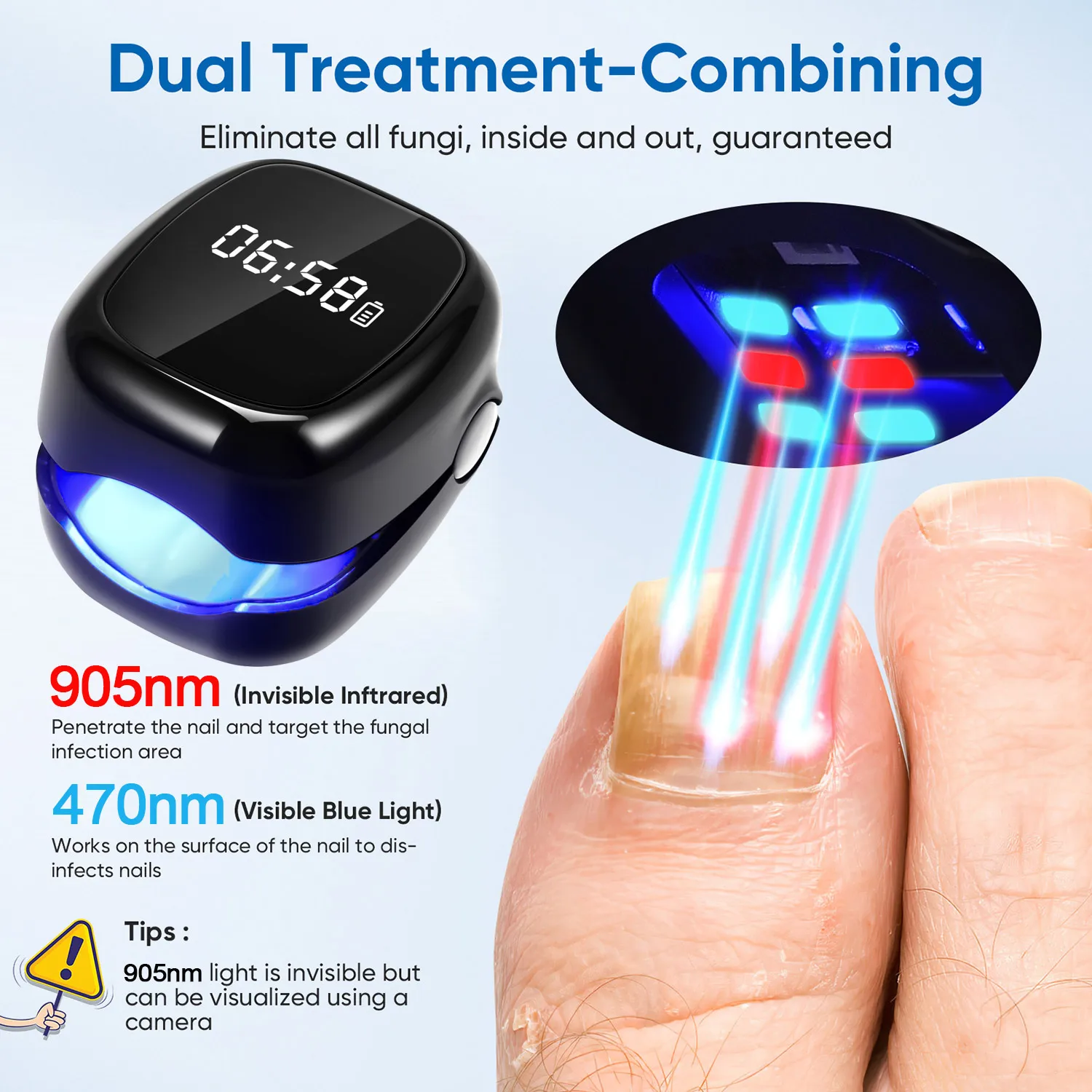 White/Black Fungal Nail Laser Device Repair Nail Fungus Onychomycosis Foot Care