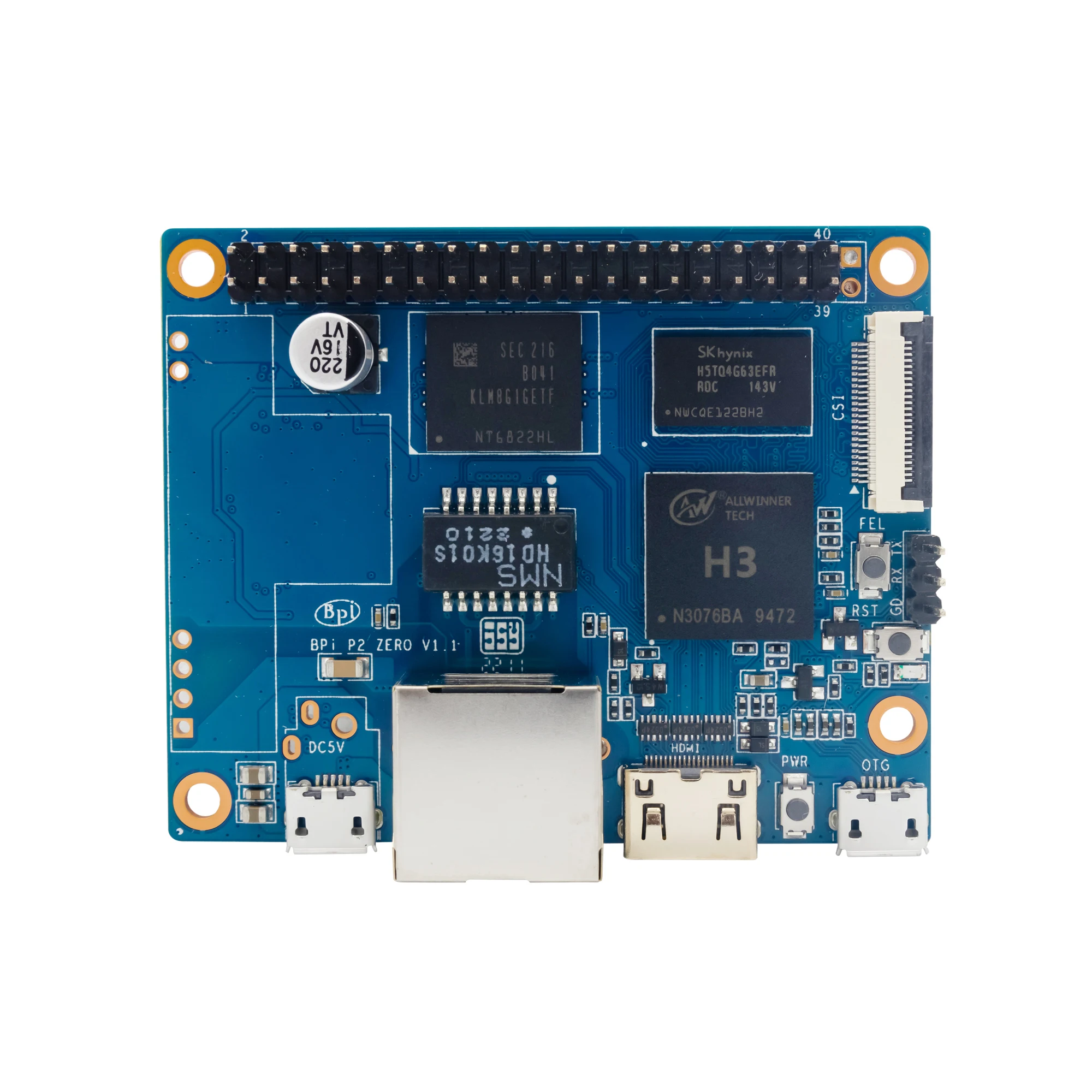Banana Pi-computador de Placa Única Bpi-p2 Zero Allwinner h3 Quad-core Cortex-a7 512m Ddr3 8g Emmc Poe Run so Android Linux - Imagem 3