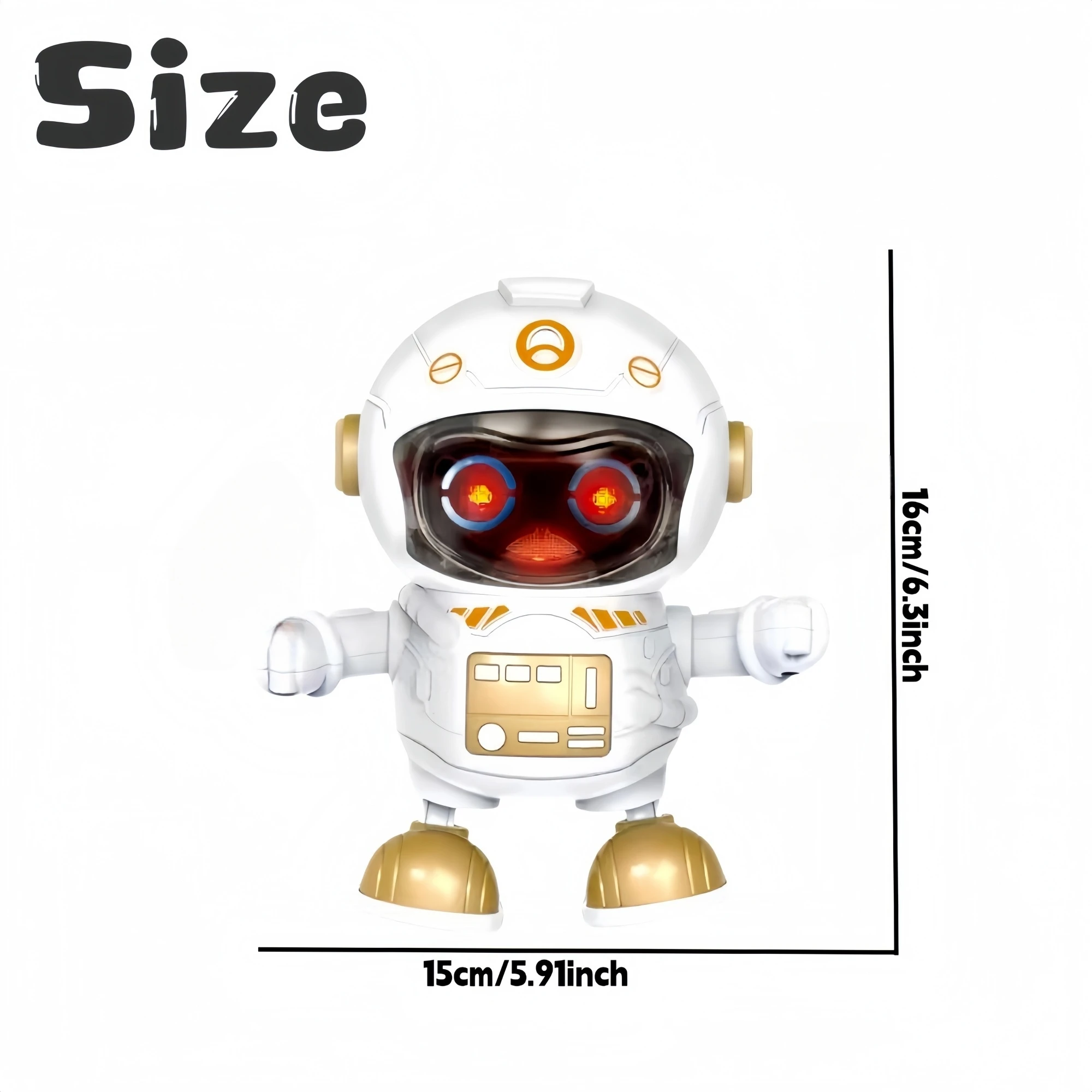 움직이는 몸과 표현력 있는 눈을 가진 인터랙티브 음악 로봇 장난감 - 내구성 있는 배터리로 작동하는 댄싱 머신