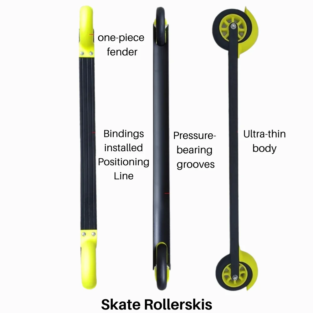 610мм Rollerskiing Skate Aluminum For Traditional Cross-Country Skic Training high tech materials and design XC skiing