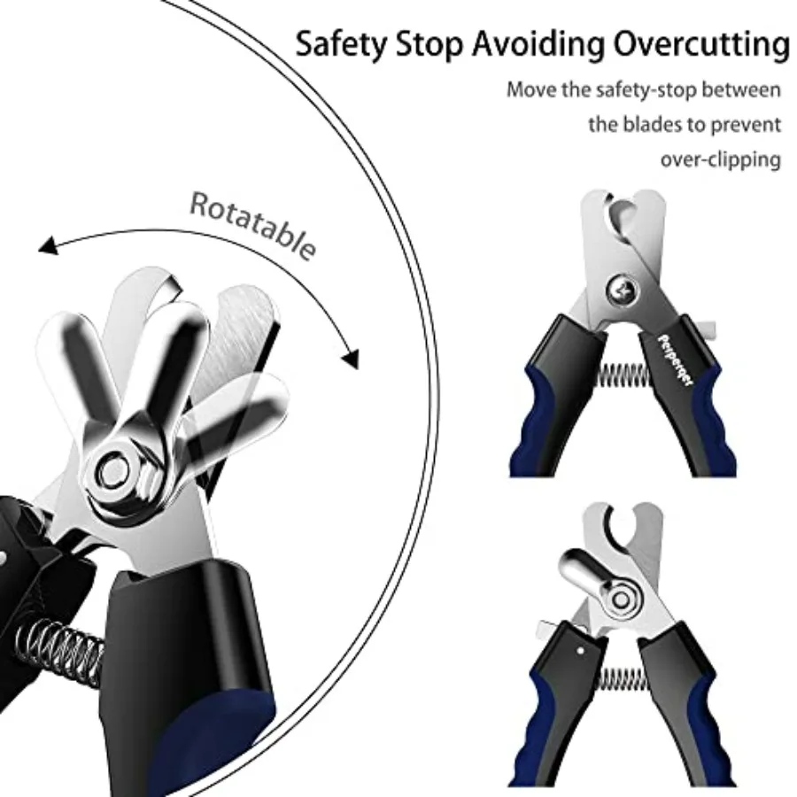 Professional Dog & Cat Nail Clippers with Safety Guard – Prevent Over-Cutting for All Breeds