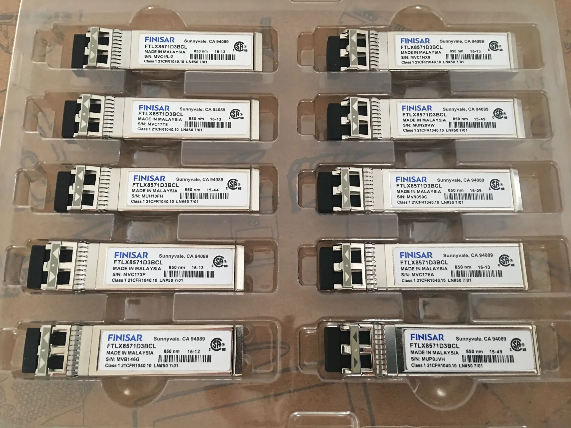 1PCS Finisar Fiber Transceiver Module 10G SFP 850NM Optical FTLX8571D3BCL FTLX8571D3BNL-E5 FTLX8571D3BCL-EM FTLX8574D3BCL FTLX8574D3BNL-E5