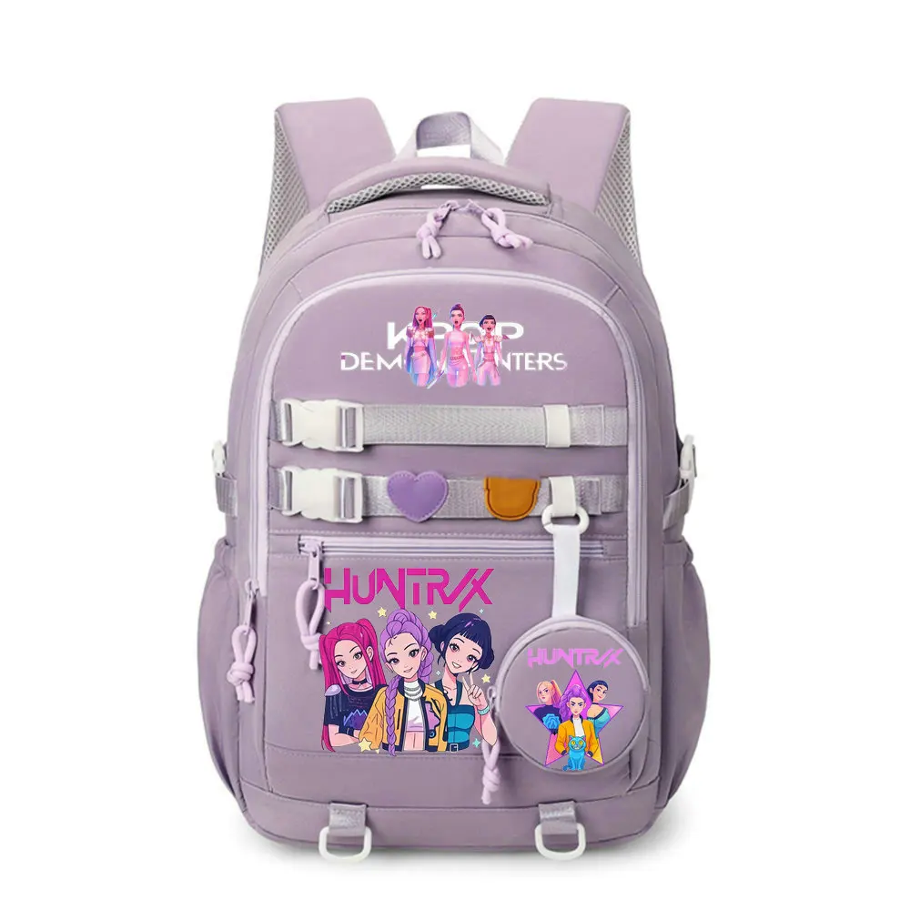 Zaino per bambini di grande capacità, borsa casual per libri, zaino scolastico carino con personaggi anime Kpop Demon Hunter, zaino alla moda con cartoni animati, regalo per bambini - immagine 3