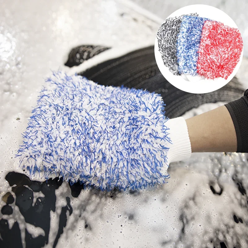 

Car Washing Gloves Thicken Coral Fleece Microfiber Absorbent Water Anti-slip Cleaning Gloves Auto Cleaning Car Accessoires Tools