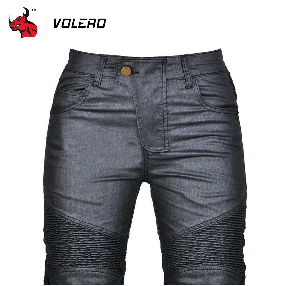 여성용 오토바이 진 팬츠 레트로 슬림핏 코팅 오토바이 바지 사이클링 충돌 방지 바지 라이딩 보호 바지