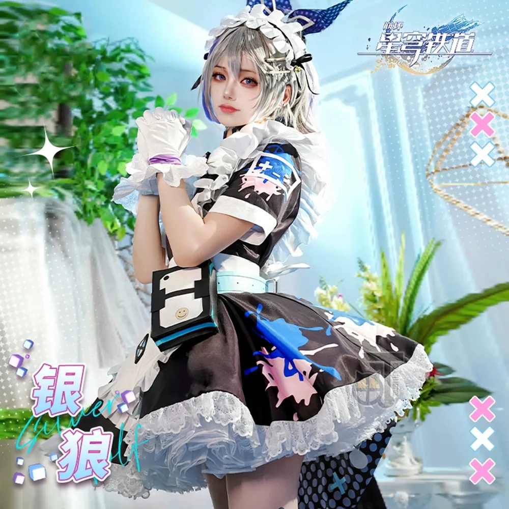 

Honkai: Star Rail Silver Wolf Cosplay Costume Game Suit Sweet Lovely Maid Dress Halloween Party Role Play Clothing