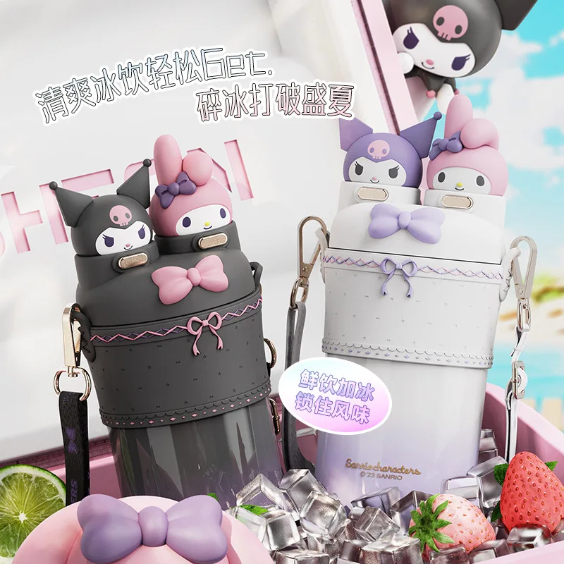 

500ml Sanrio Genuine Thermos Mug Kuromi Cartoon 316 Stainless Steel Portable Lolita Water Cup Travel Water Bottle Kawaii Kids