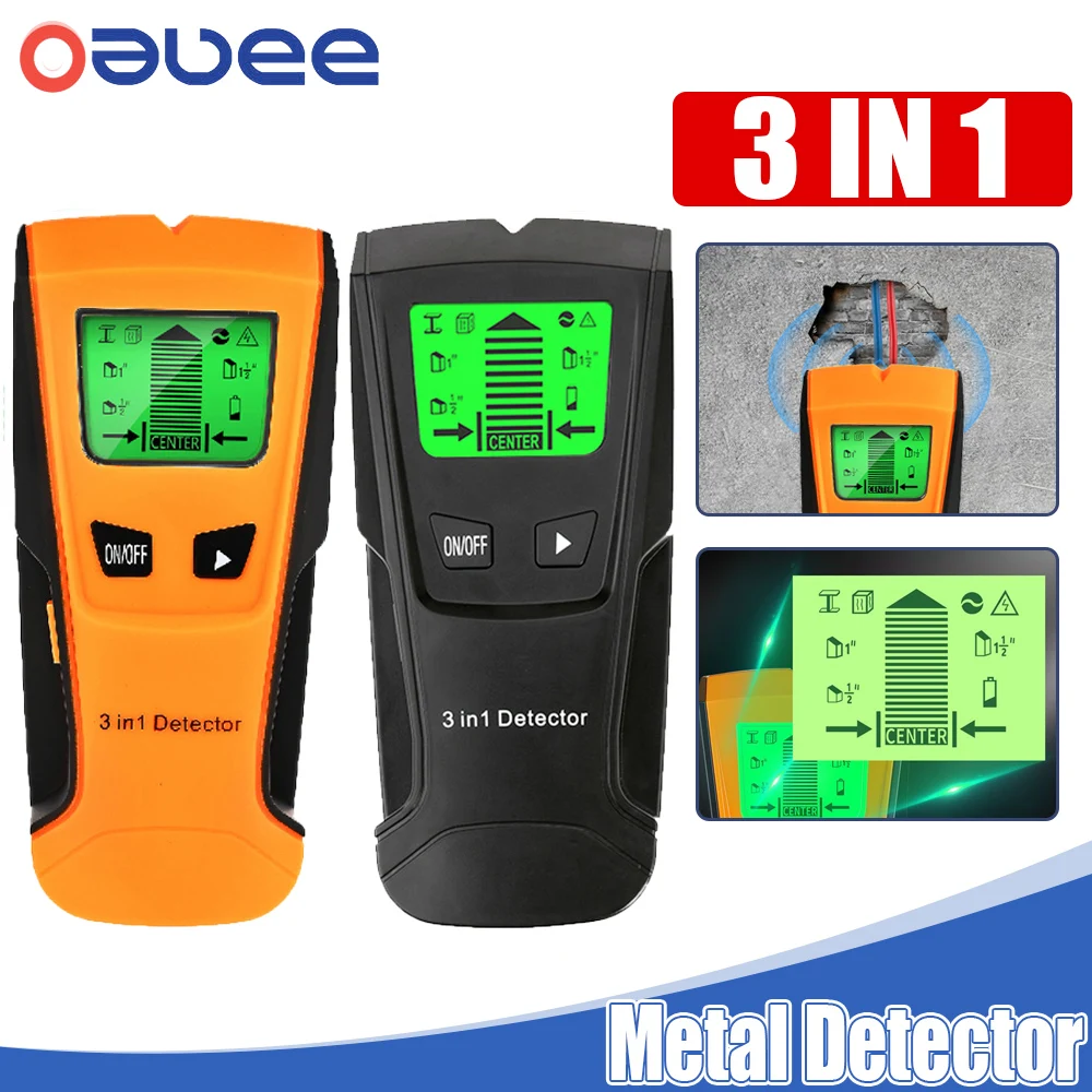 3 In 1 Handheld Professional Depth Metal Detector Pinpointer Stud