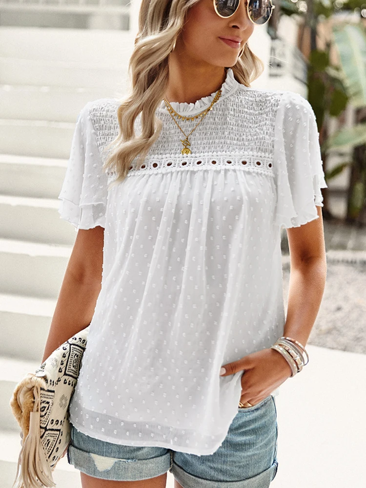 Kalee YOSE Floral Boho ���� ����콺 ���� ��ġ ��ũ o�� ���� �ҷο� �ƿ� ������ �÷��� ������, ���� ĳ�־� ���� ž��