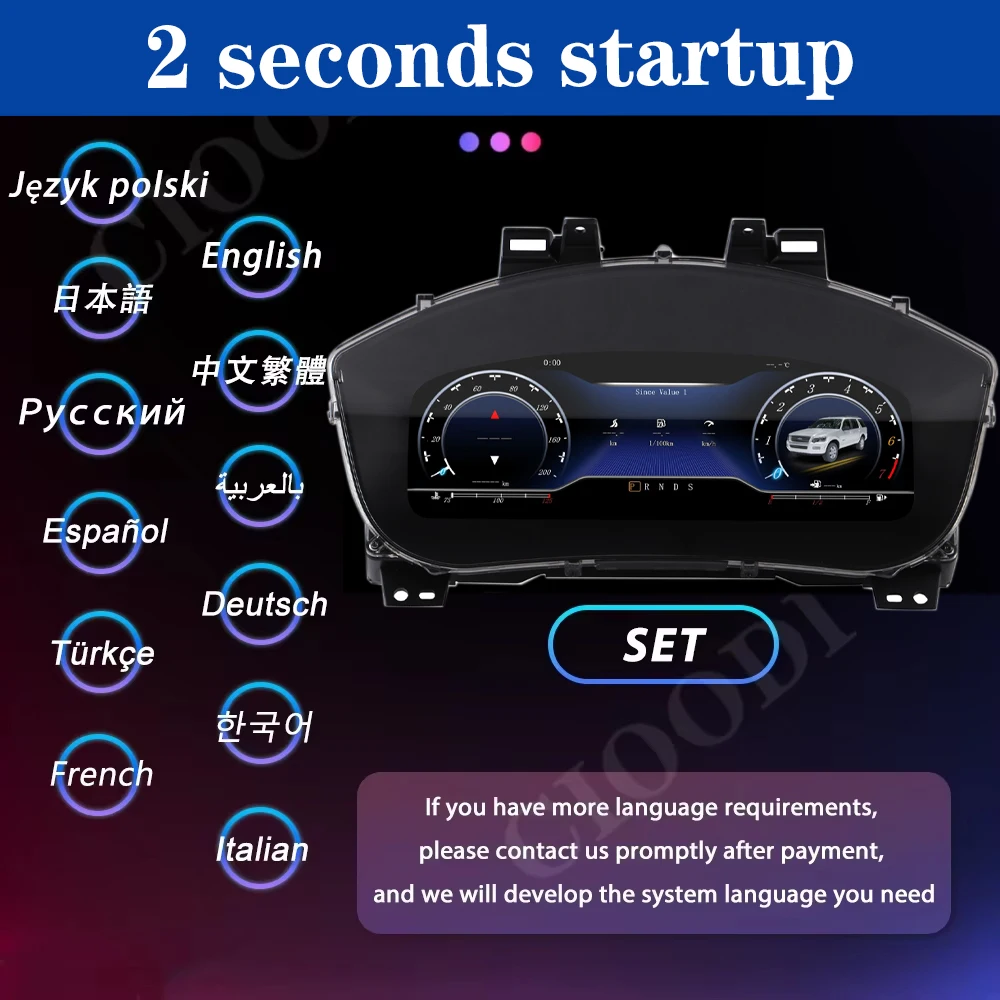 Panel de instrumentos digital de 12,3" para Ford Explorer 2016-2018 Virtual Cockpit Odómetro Velocímetro Pantalla Contador Tablero CarPlay 5