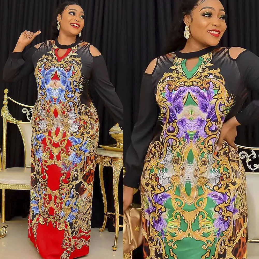 

Элегантные африканские традиционные платья для женщин, искусственные бриджи, Abayas Robe Dashiki, африканская одежда, наряд Анкары, вечерние платья