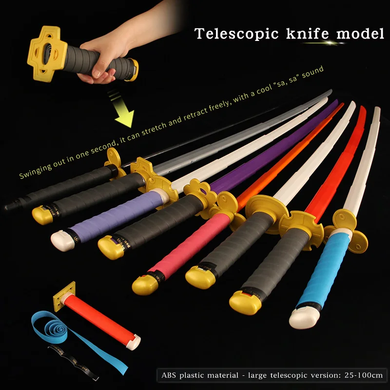 100cm One Piece Gravity Knife Stretchable Zoro Katanas Sword Model Cosplay Decompression Creative Retractable Sword Toy 5