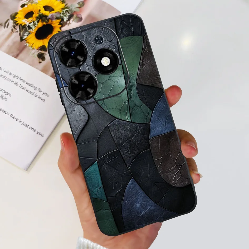 Fashion Flower Shockproof Silicone Slim Soft Black Phone Case